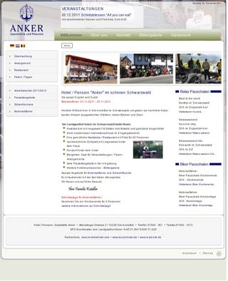 Webseite vom familienfreundlichen Landgasthof Anker in Simmersfeld