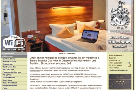Webseite vom familienfreundlichen Hotel Haus Hillesheim (seit 1894) in D�sseldorf
