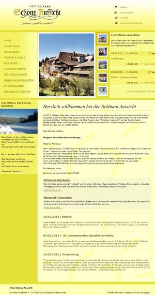 Webseite von Hotel Sch�ne Aussicht in Hornberg