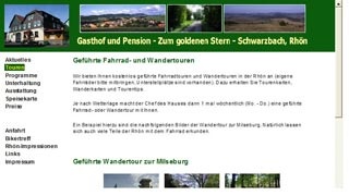 Webseite vom familienfreundlichen Bikertreff Zum Goldenen Stern in Schwarzbach / Rhön