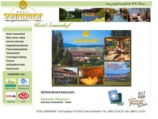 Webseite von Hotel Sonnenhof in Cham