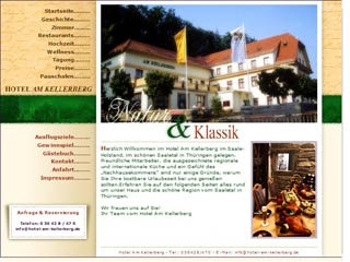 Webseite von Hotel am Kellerberg in Trockenborn-Wolfersdorf