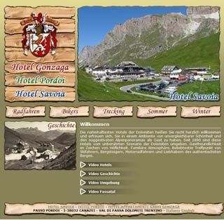 Webseite vom familienfreundlichen Hotel Savoia in Canazei