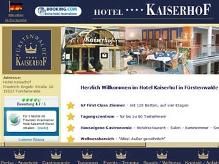 Webseite von Hotel Kaiserhof in Fürstenwalde