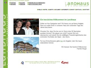 Webseite vom familienfreundlichen Aktivhotel Landhaus in Münster