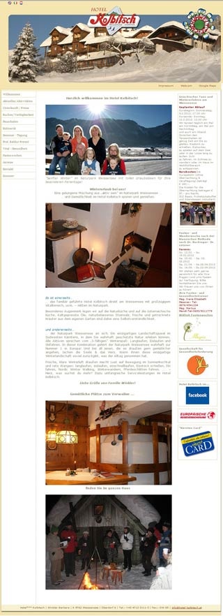 Webseite vom familienfreundlichen Hotel Kolbitsch in Weissensee