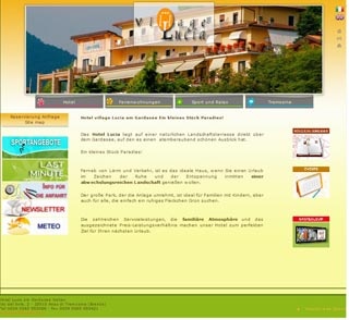 Webseite von Ferien Village Hotel Lucia in Arias di Tremosine (Brescia) - Gardasee