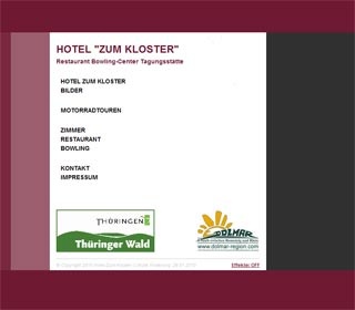 Webseite vom familienfreundlichen Hotel zum Kloster in Rohr