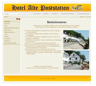 Webseite von Hotel Alte Poststation in Overath
