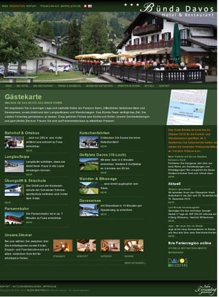 Webseite von Hotel Bünda Davos in Davos Dorf