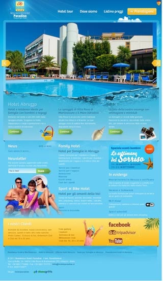 Webseite vom familienfreundlichen Residence Hotel Paradiso in Villa Rosa di Martinsicuro