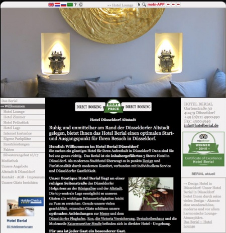 Webseite von Hotel Berial in D�sseldorf