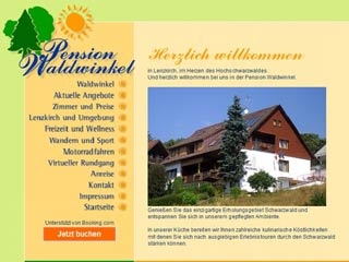 Webseite von Pension Waldwinkel in Lenzkirch
