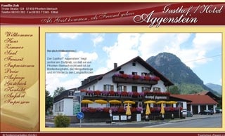 Webseite von Aggenstein Gasthof-Hotel in Pfronten - Steinach