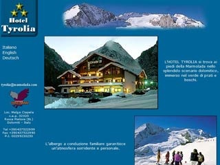 Webseite von Hotel Tyrolia in Rocca Pietore