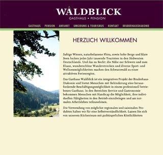 Webseite vom familienfreundlichen Gasthaus-Pension Waldblick in Vöhrenbach - Hammereisenbach