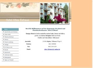 Webseite von Hotel Pfannkuchenhaus Altes Eishaus in Gießen