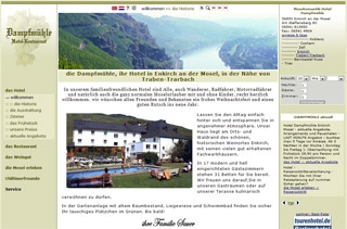 Webseite vom familienfreundlichen Moselromantik-Hotel Dampfm�hle in Enkirch / Mosel