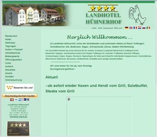 Webseite vom familienfreundlichen Landhotel Hühnerhof in Tuttlingen