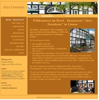 Webseite von Altes Farmhaus in Lienen