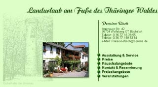 Webseite von Landpension RISCH in B�cheloh bei Ilmenau