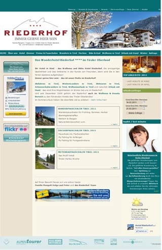 Webseite vom familienfreundlichen Wanderhotel Riederhof**** in Ried i.O.