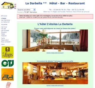 Webseite vom familienfreundlichen Hotel La Darbella in Prémanon