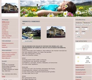 Webseite von Radhotel Faakersee in Drobollach am Faaker See
