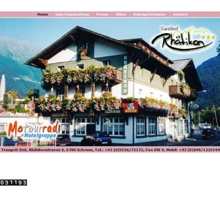 Webseite von Gasthof Rhätikon in Schruns