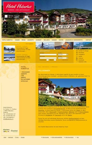 Webseite vom familienfreundlichen Hotel Hubertus in Villanders-Klausen