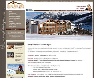 Webseite vom familienfreundlichen Hotel Lac Salin Spa & Mountain Resort in Livigno
