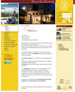 Webseite von Hotel San Giuseppe in Finale Ligure