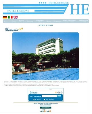 Webseite vom familienfreundlichen Hotel Ermione in Marina di Pietrasanta