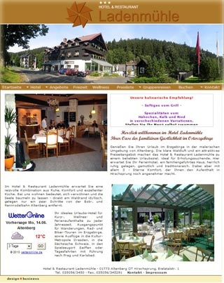 Webseite vom familienfreundlichen Hotel Ladenm�hle in Altenberg OT Hirschsprung