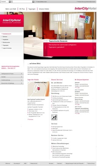 Webseite von InterCityHotel Frankfurt-Airport in Frankfurt