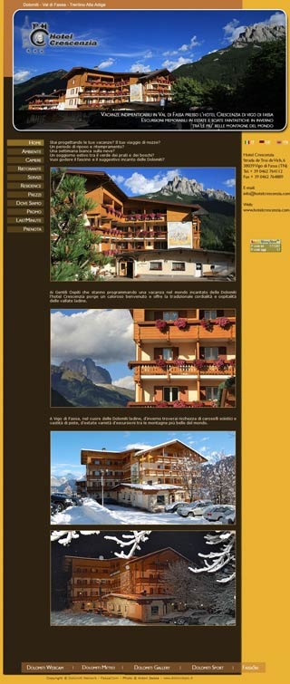 Webseite von Hotel Crescenzia in Vigo di Fassa
