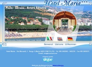 Webseite von Hotel Maria in Pineto
