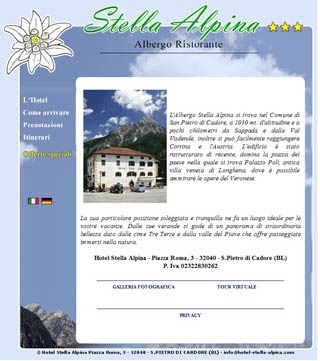 Webseite vom familienfreundlichen Hotel Stella Alpina in San Pietro di Cadore