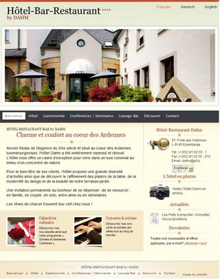 Webseite vom familienfreundlichen Hotel Restaurant Dahm in Erpeldange / Ettelbruck