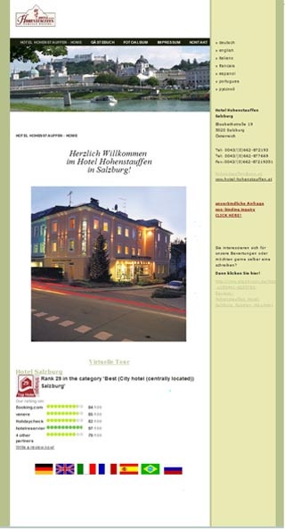 Webseite von Hotel Hohenstauffen in Salzburg