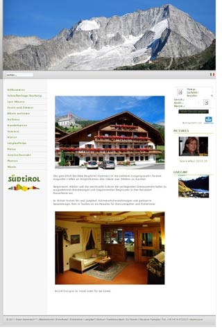 Webseite von Berghotel Alpenrast in Sand in Taufers