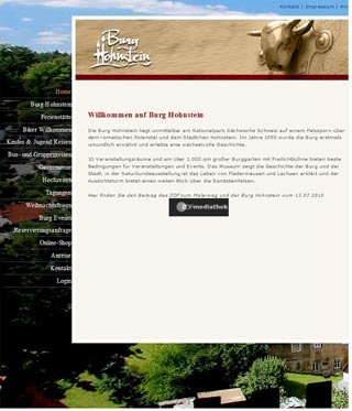 Webseite von Burg Hohnstein in Hohnstein