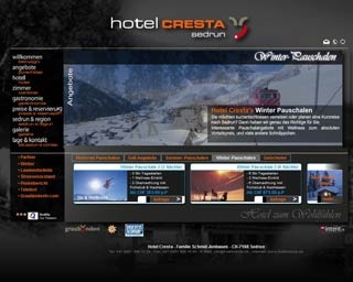 Webseite von Hotel Cresta in Sedrun