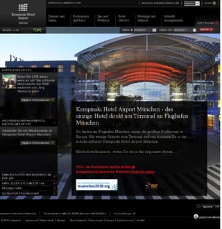 Webseite von Kempinski Hotel Airport München in München