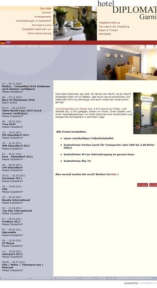 Webseite von Hotel Diplomat in D�sseldorf