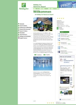 Webseite von Holiday Inn Hannover Airport in Hannover