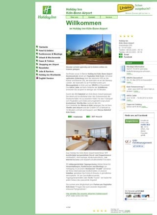 Webseite von Holiday Inn Köln Bonn Airport in Köln