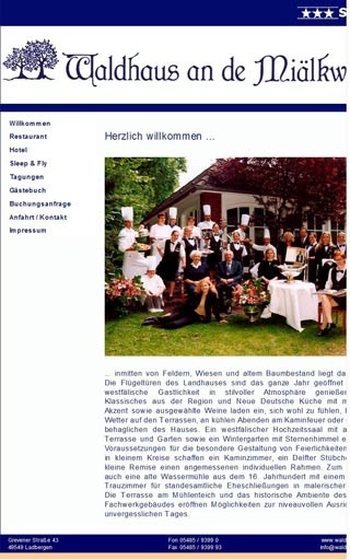 Webseite von Waldhaus an de Miälkwellen in Ladbergen