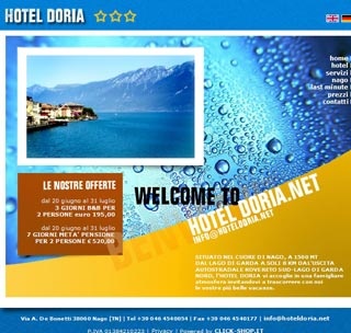 Webseite vom familienfreundlichen Hotel Doria in Nago