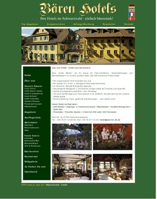 Webseite von Hotel Bären in Oberharmersbach